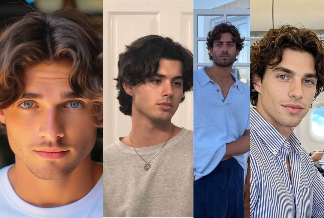 Wavy Hair Styles Men Middle Part